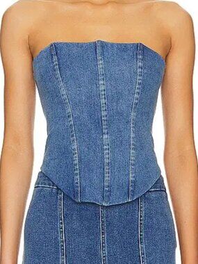 Majorelle Denim Corset Top